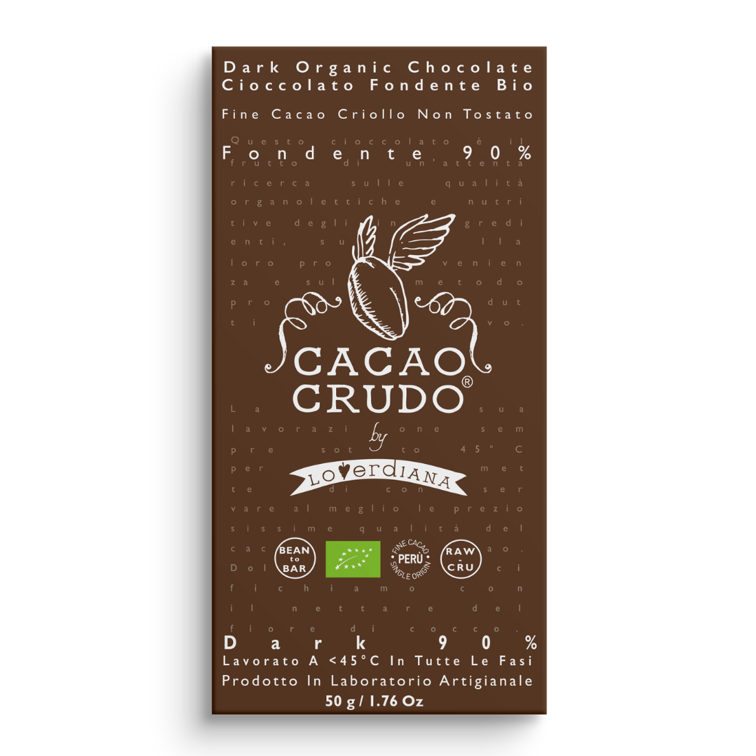 Cacao Crudo Raw Hořká čokoláda 90%, BIO, 50 g Obrázek