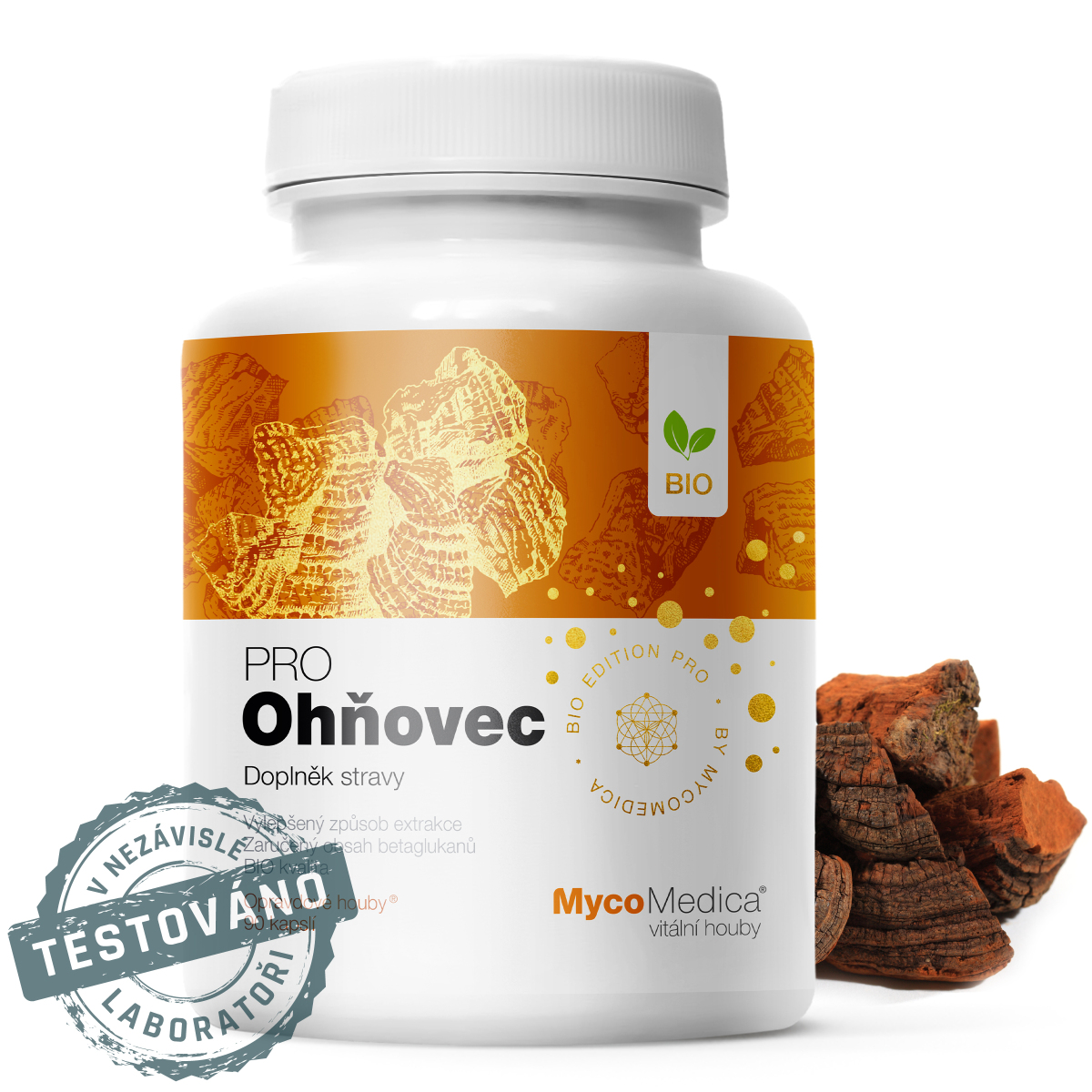MycoMedica - Ohňovec PRO, 90 rostlinných kapslí Obrázek