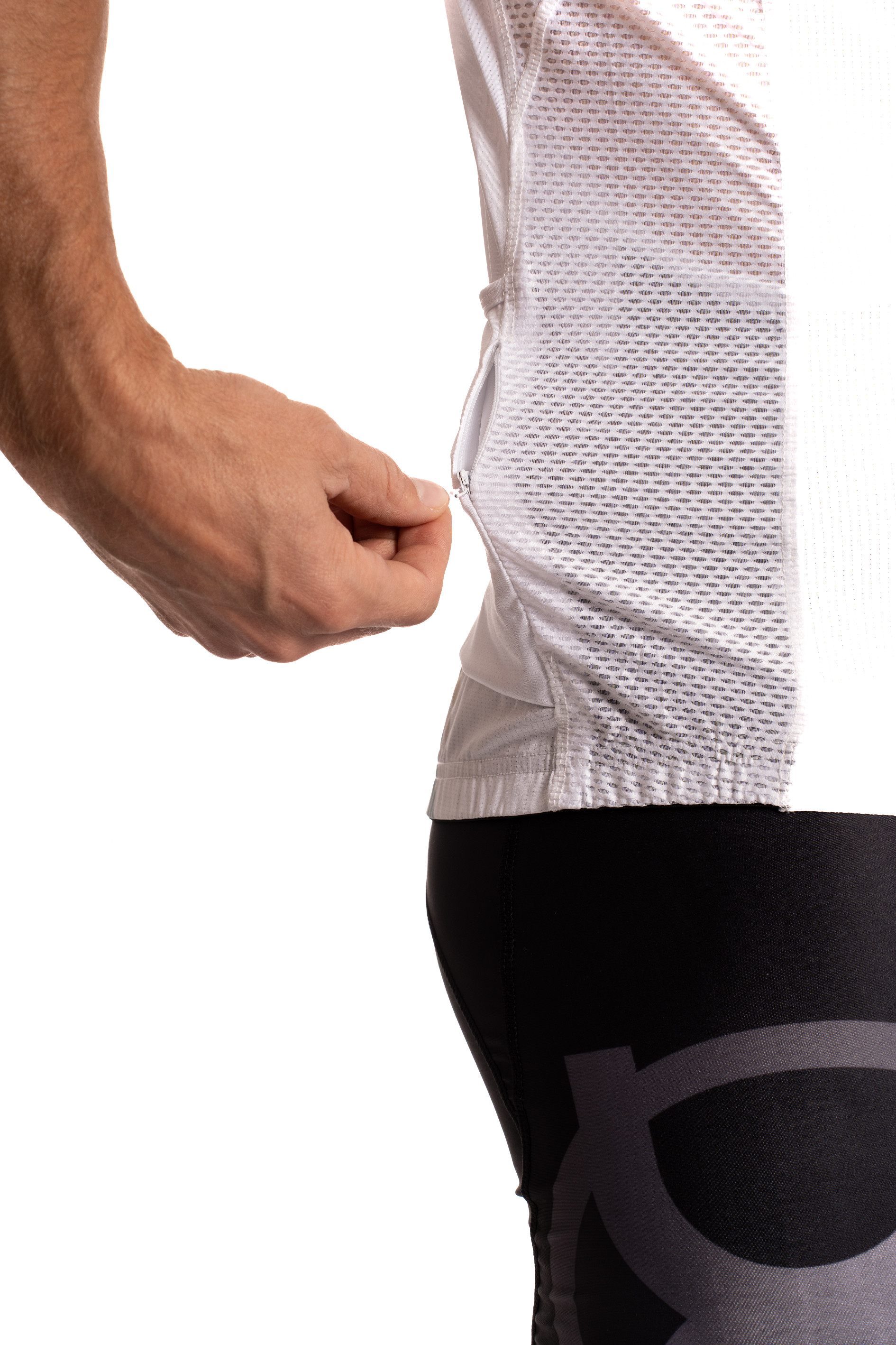 BrainMax LAUF cyklistický set, bílý dres a černé kraťasy se šlemi Velikost: XL Obrázek