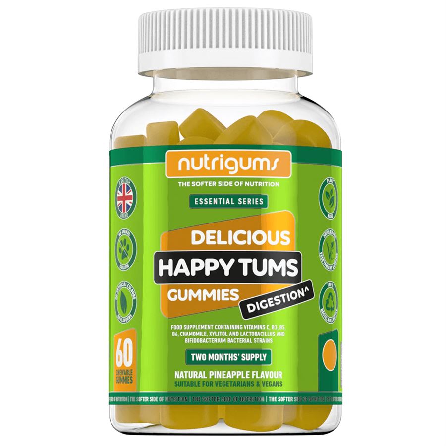 Nutrigums Happy Tums Digestion, podpora trávení, 60 želé bonbónů