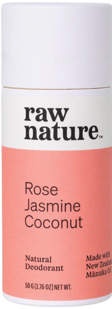 Raw Nature Natural Deodorant, přírodní deodorant, růže, jasmín, kokos, 50 g