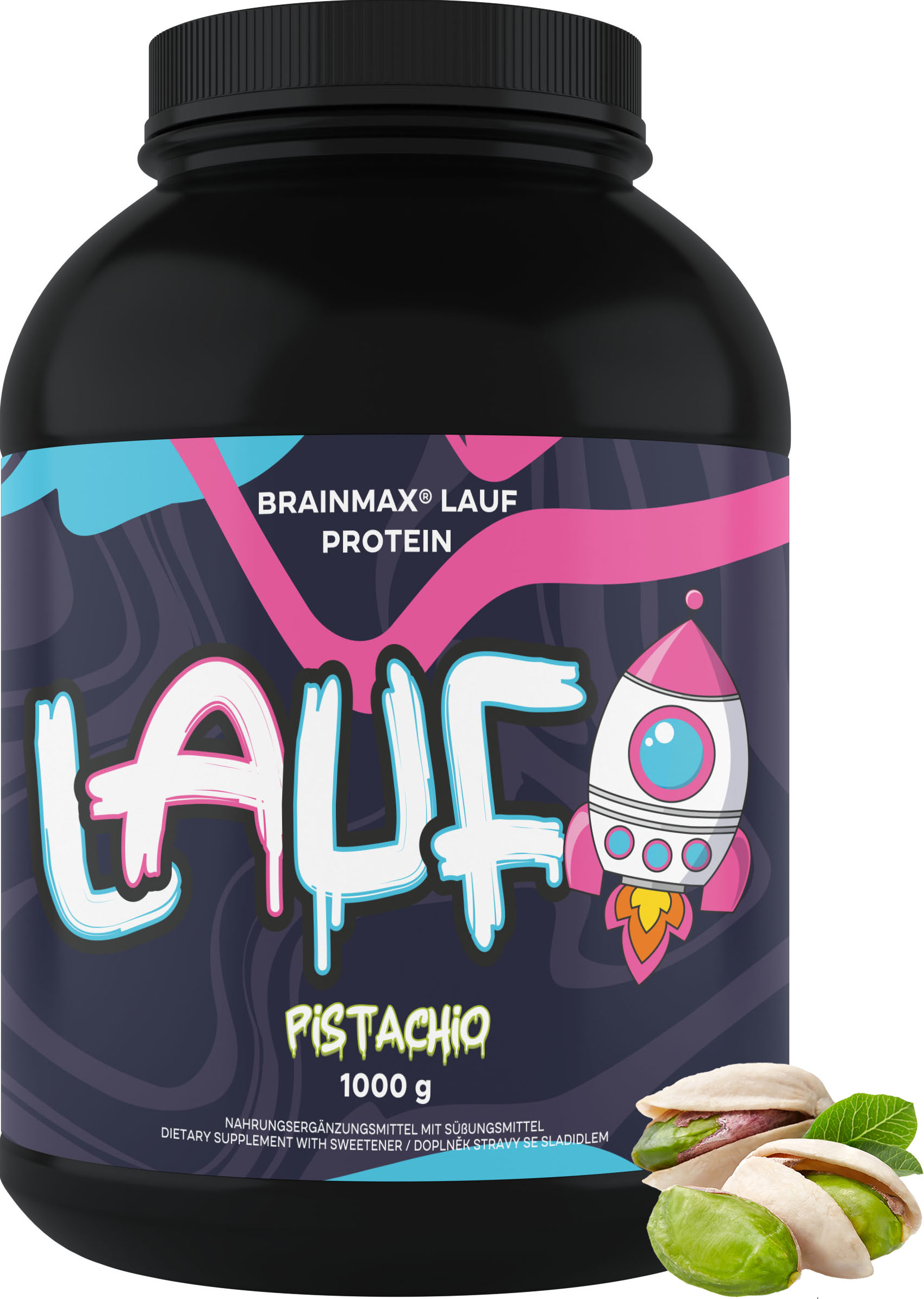 BrainMax Lauf Protein, natívny srvátkový proteín, 1000 g Príchuť: Pistácie