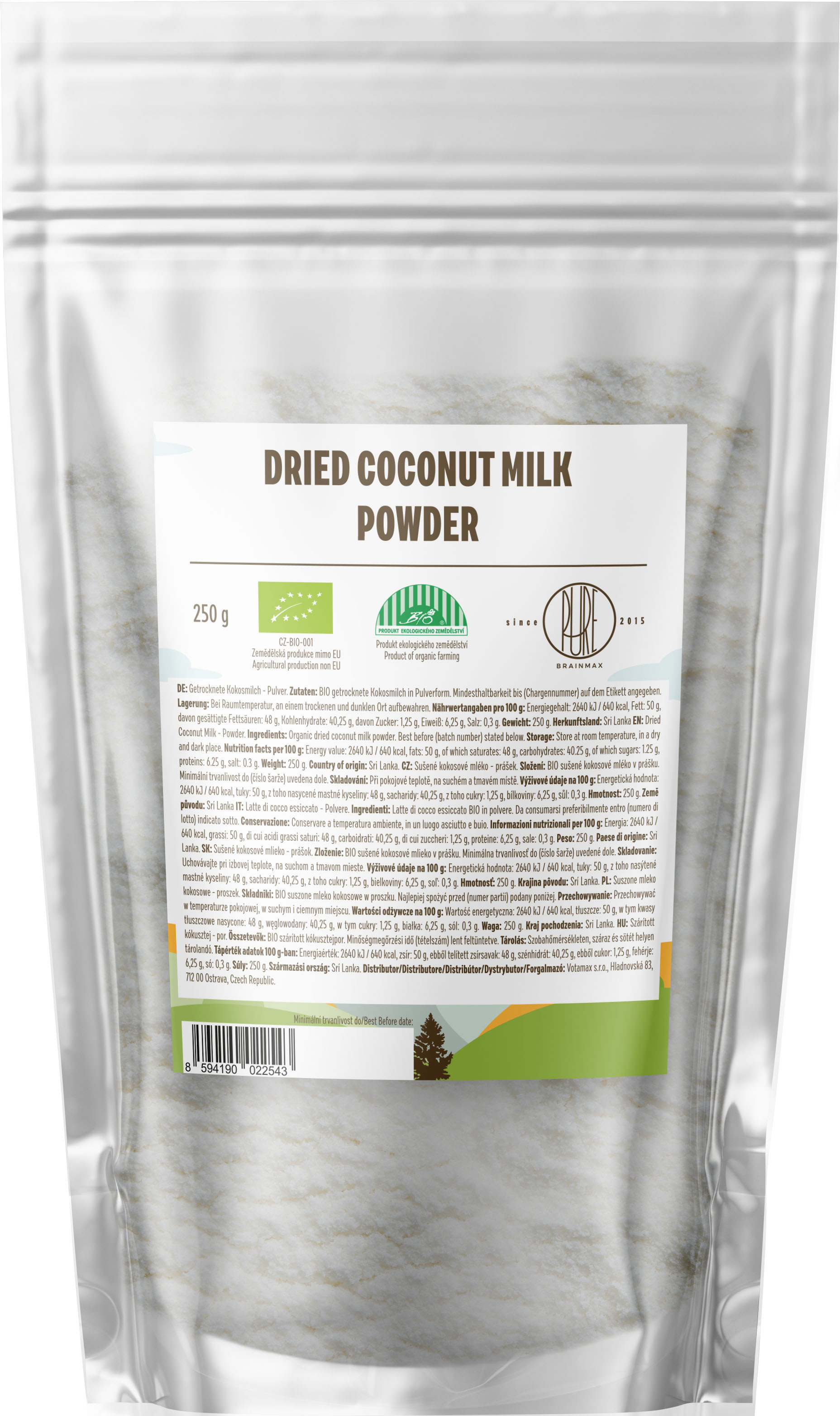 BrainMax Pure Kokosové mléko BIO prášek, 250 g Obrázek