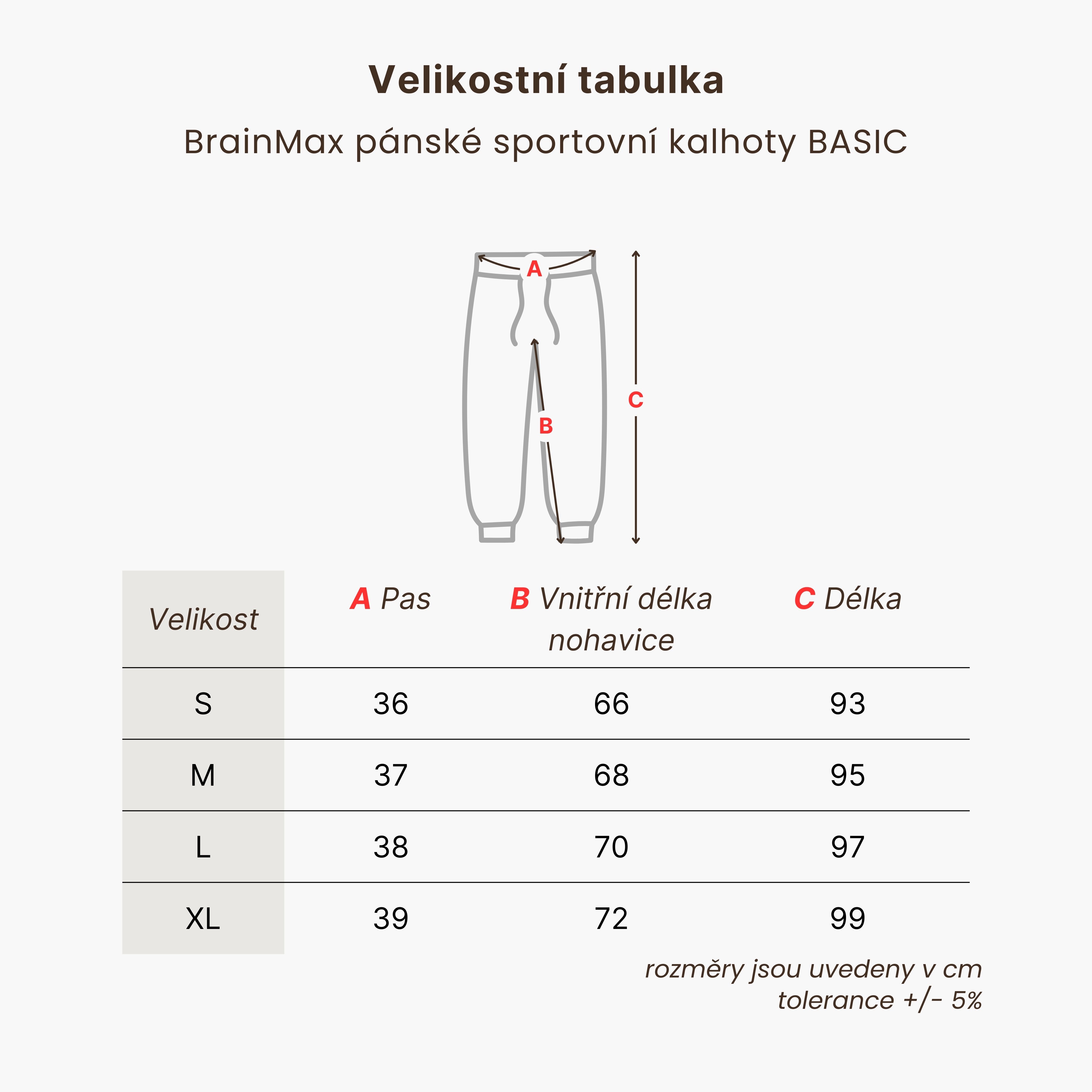 BrainMax pánské sportovní kalhoty BASIC, černé Velikost: M Obrázek