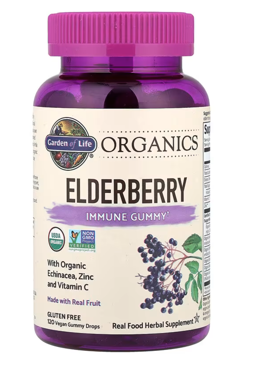 Garden of Life Mykind Organics Elderberry Gummy - Bezinka – 120 vegan gumových vitamínů (imunita děti a dospělí) Obrázek
