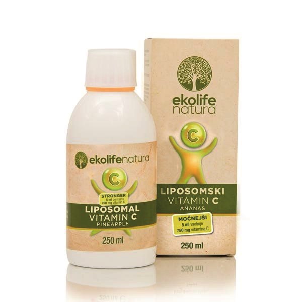 Ekolife Natura - Liposomal Vitamin C 750mg 250ml ananas (Lipozomální vitamín C) Obrázek