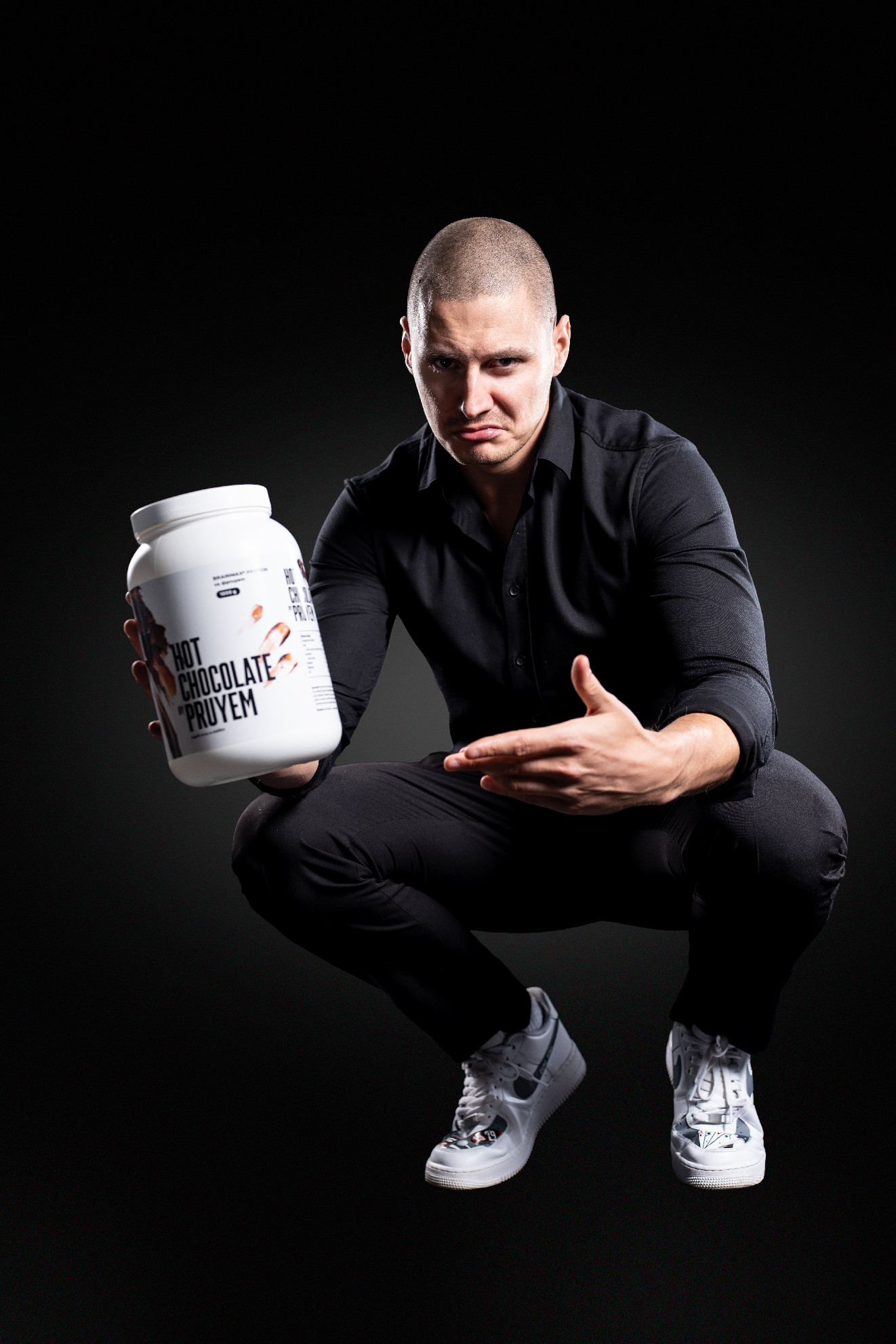 BrainMax PRUYEM Protein, Hot Chocolate, syrovátkový protein, horká čokoláda, 1000 g Obrázek