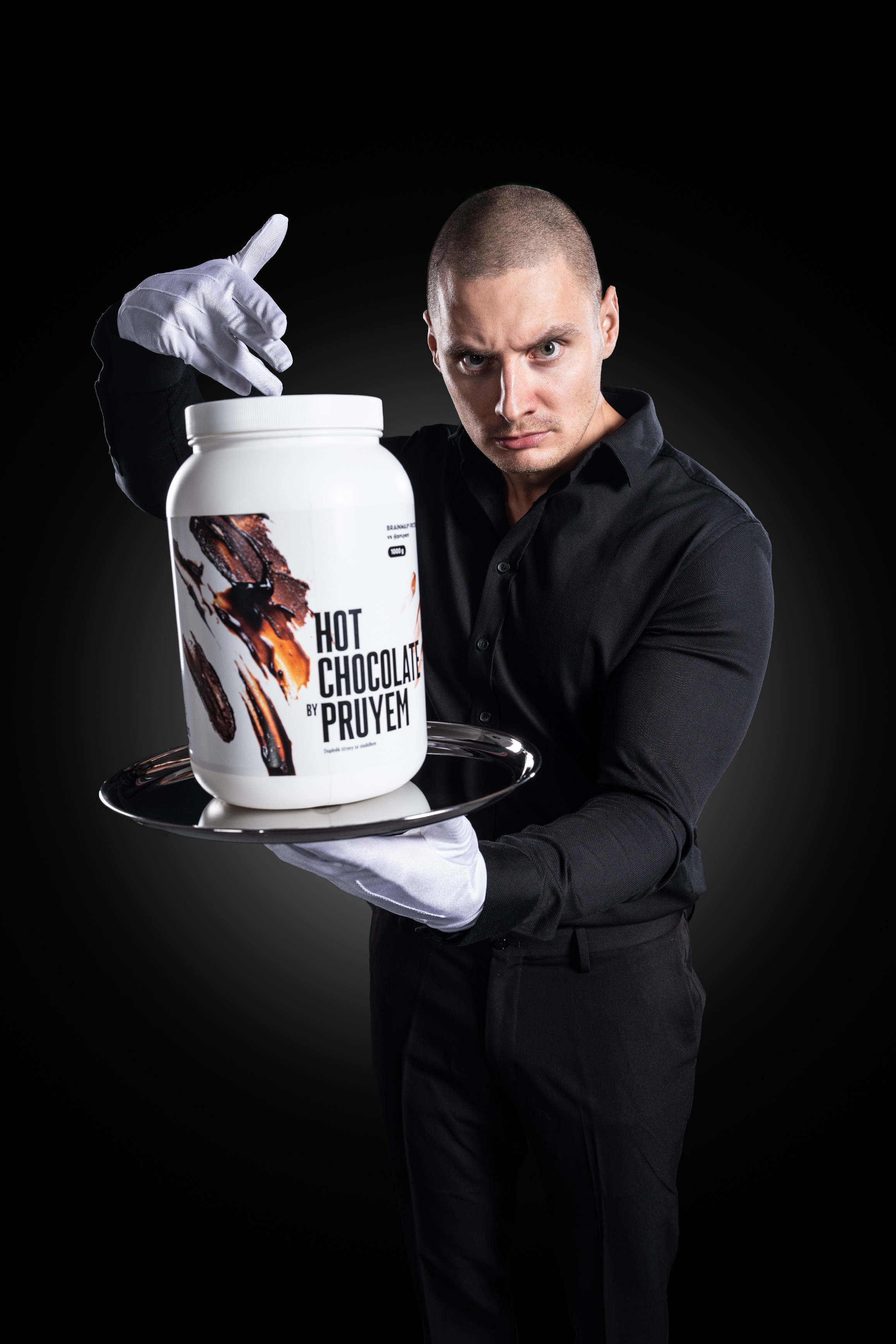 BrainMax PRUYEM Protein, Hot Chocolate, syrovátkový protein, horká čokoláda, 1000 g Obrázek