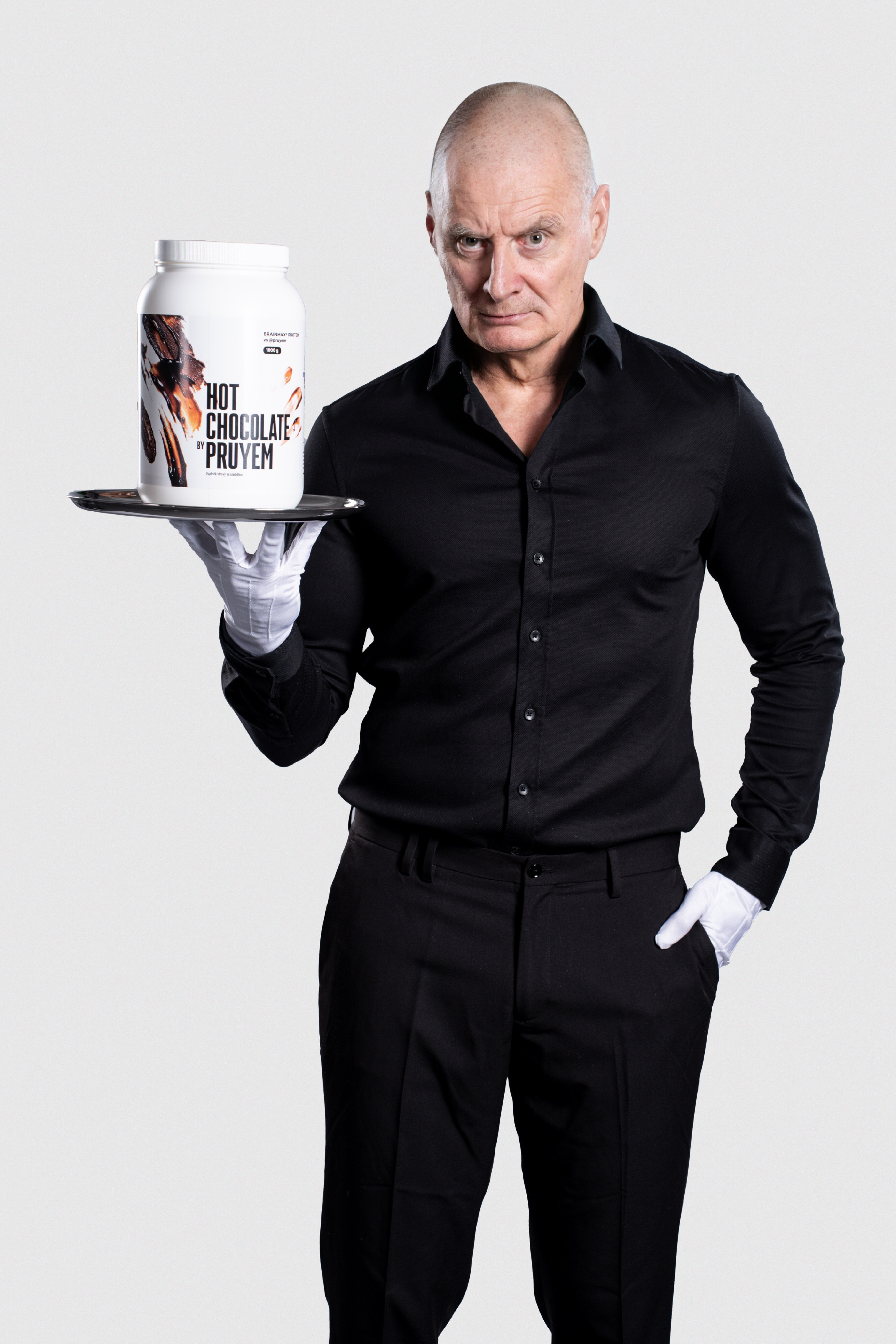 BrainMax PRUYEM Protein, Hot Chocolate, syrovátkový protein, horká čokoláda, 1000 g Obrázek
