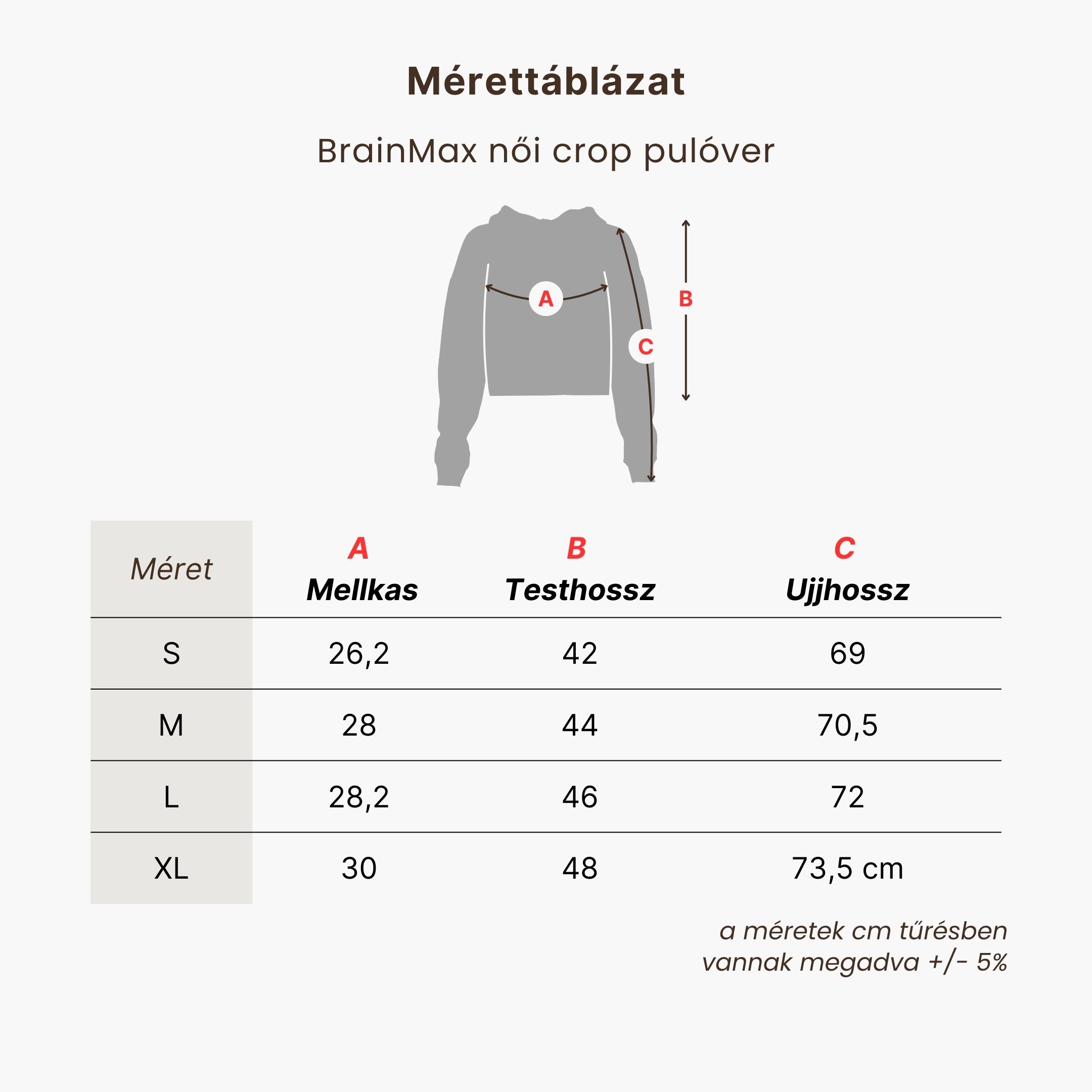 BrainMax dámská crop mikina, krémová Velikost: M Obrázek