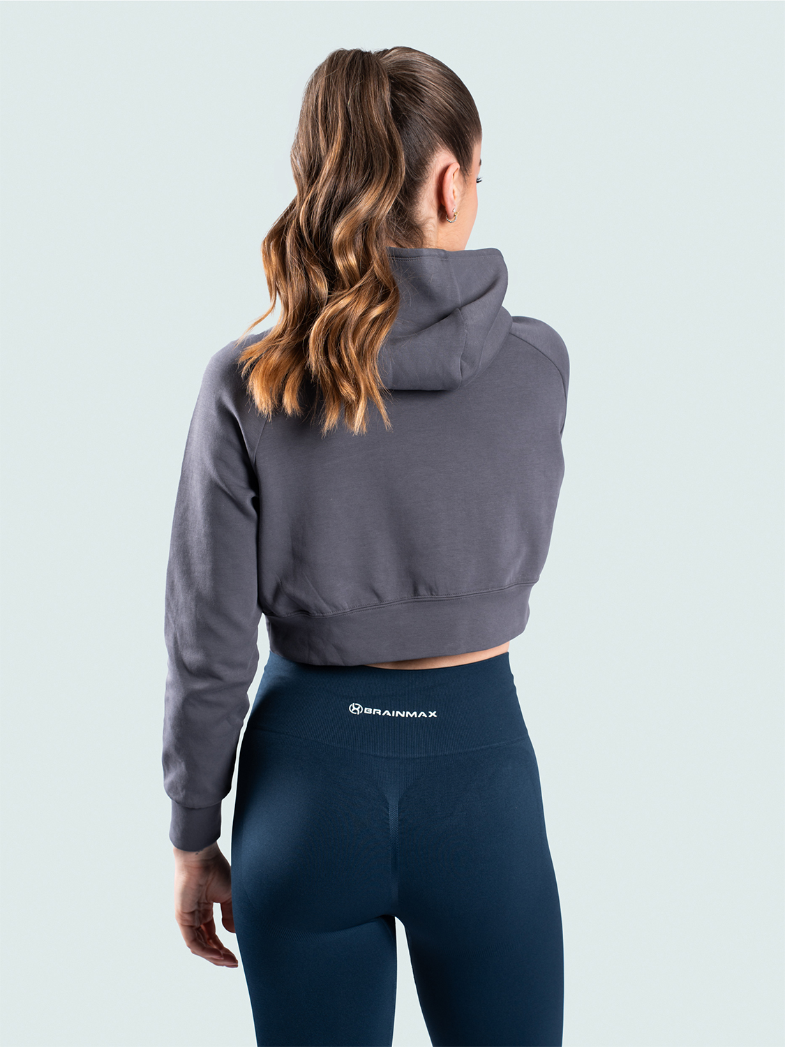 BrainMax dámská crop mikina, šedá Velikost: XL Obrázek