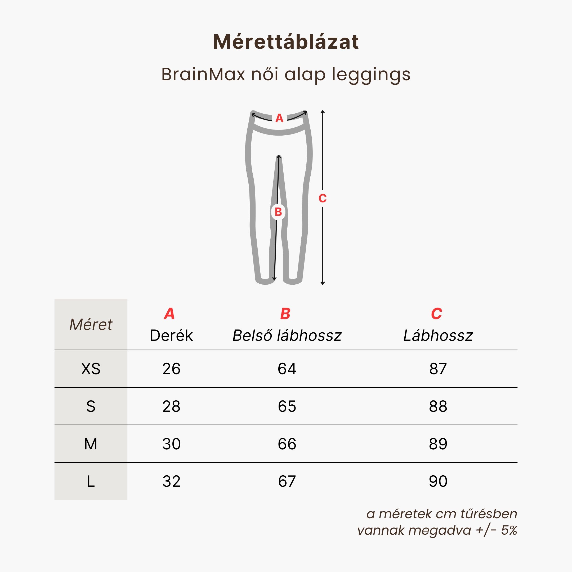 BrainMax dámské legíny Basic, hnědé kávové Velikost: S Obrázek