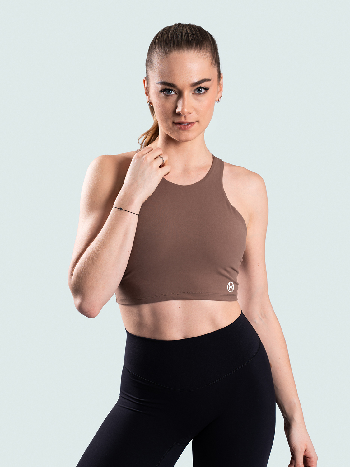 BrainMax dámský sportovní crop top, hnědý kávový Velikost: M Obrázek
