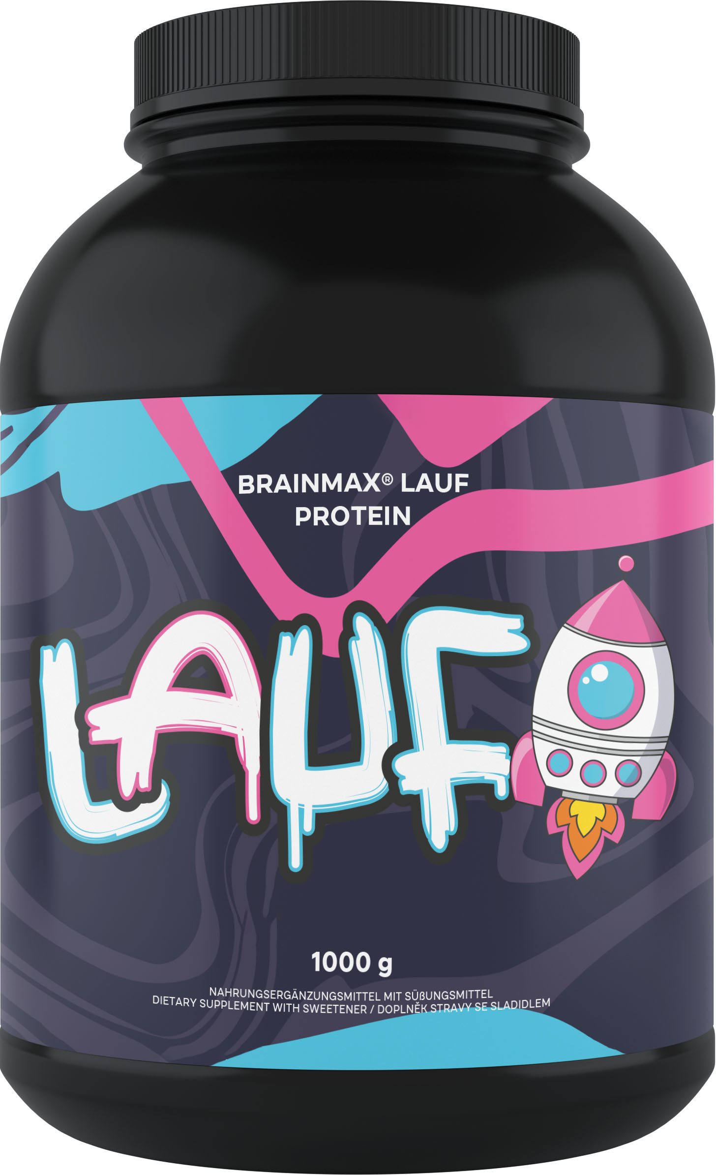 BrainMax Lauf Protein, natywne białko serwatki, 1000 g Smak: Czekolada Obraz