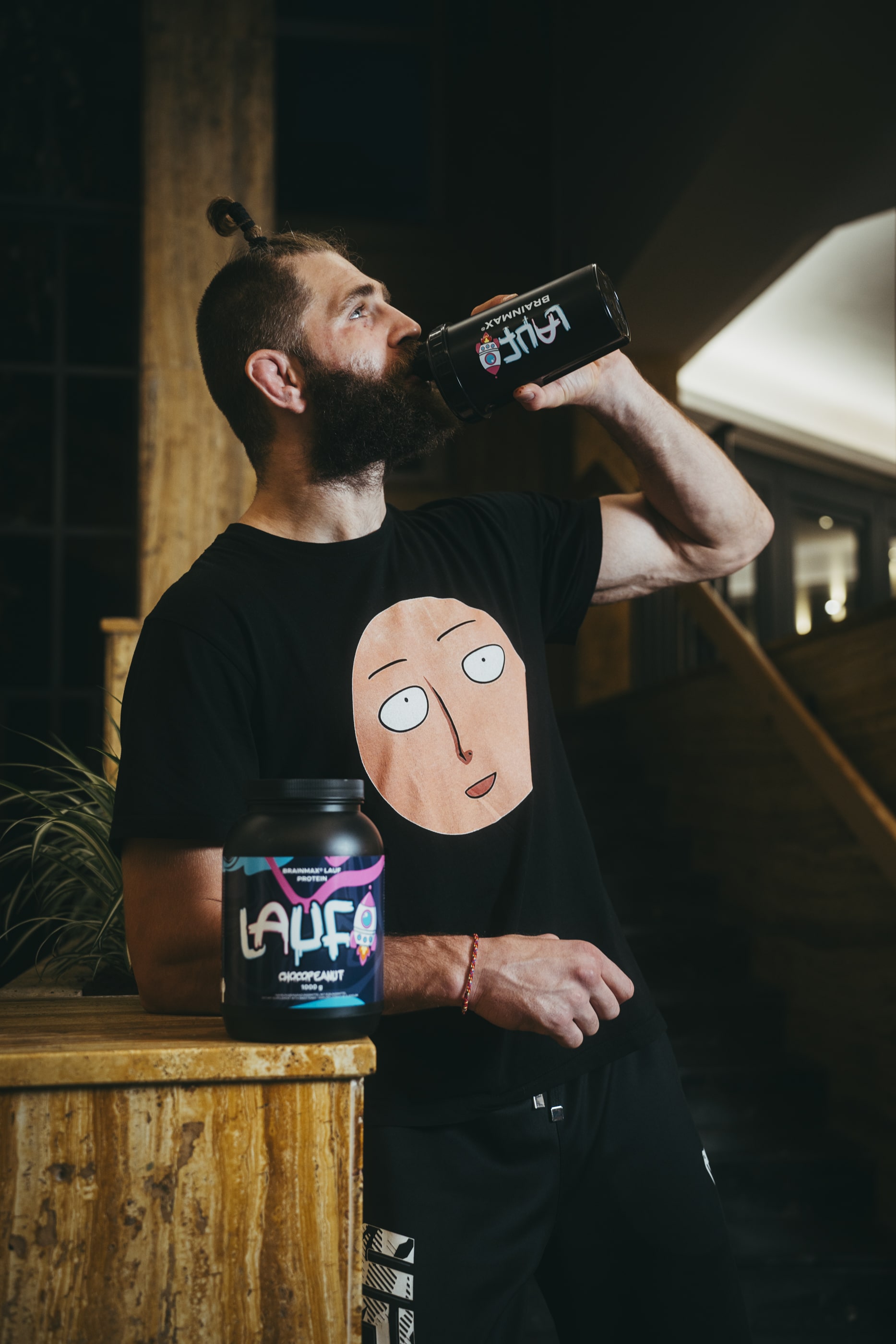 BrainMax Lauf Protein, natywne białko serwatki, 1000 g Smak: Czekolada Obraz