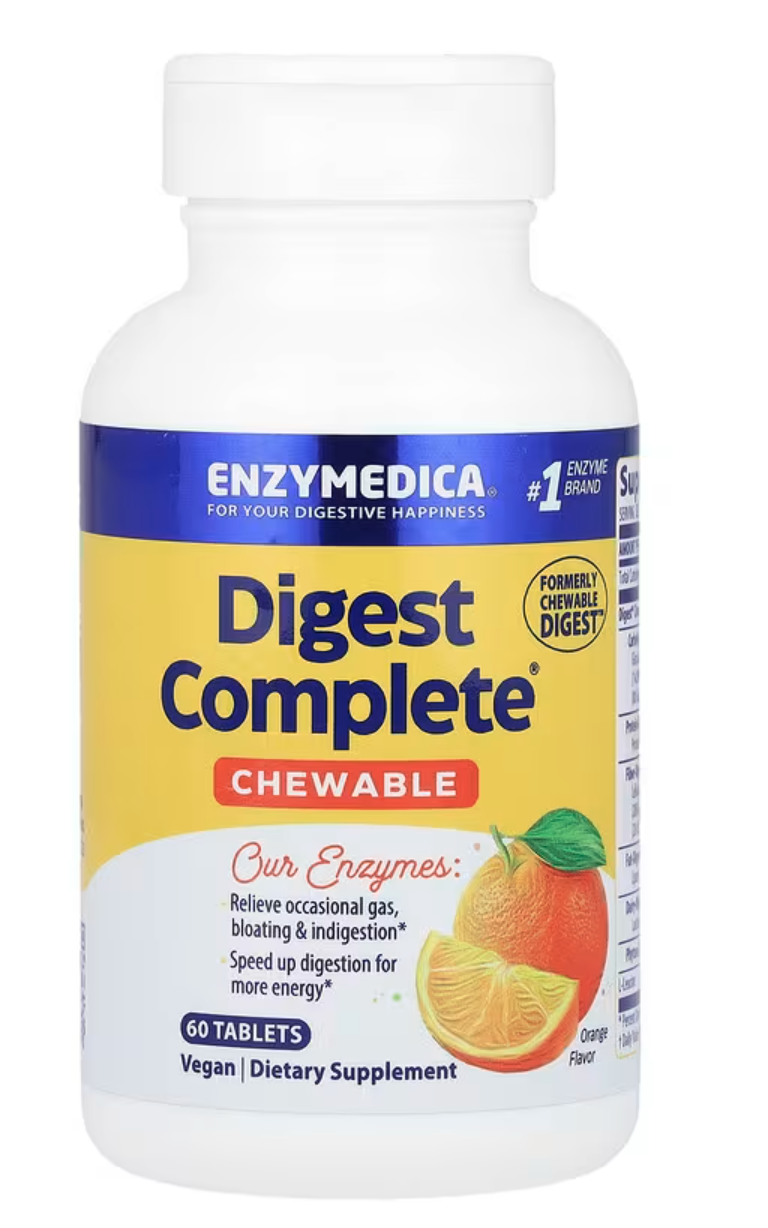 Enzymedica Digest Complete Chewable Orange, Trávící enzymy, pomeranč, 60 žvýkacích tablet Obrázek