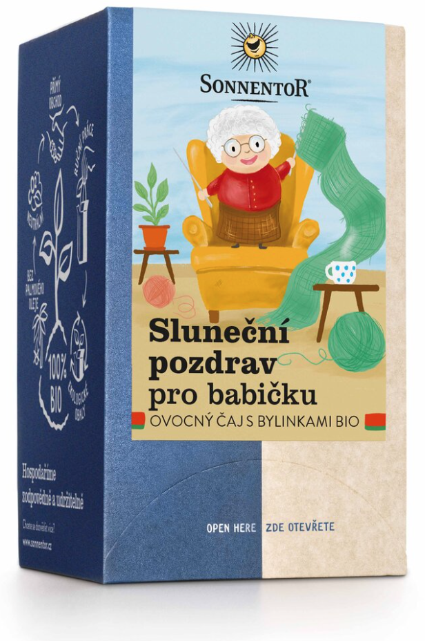 Sonnentor Sluneční pozdrav pro babičku ovocný čaj s bylinkami porcovaný BIO 45 g