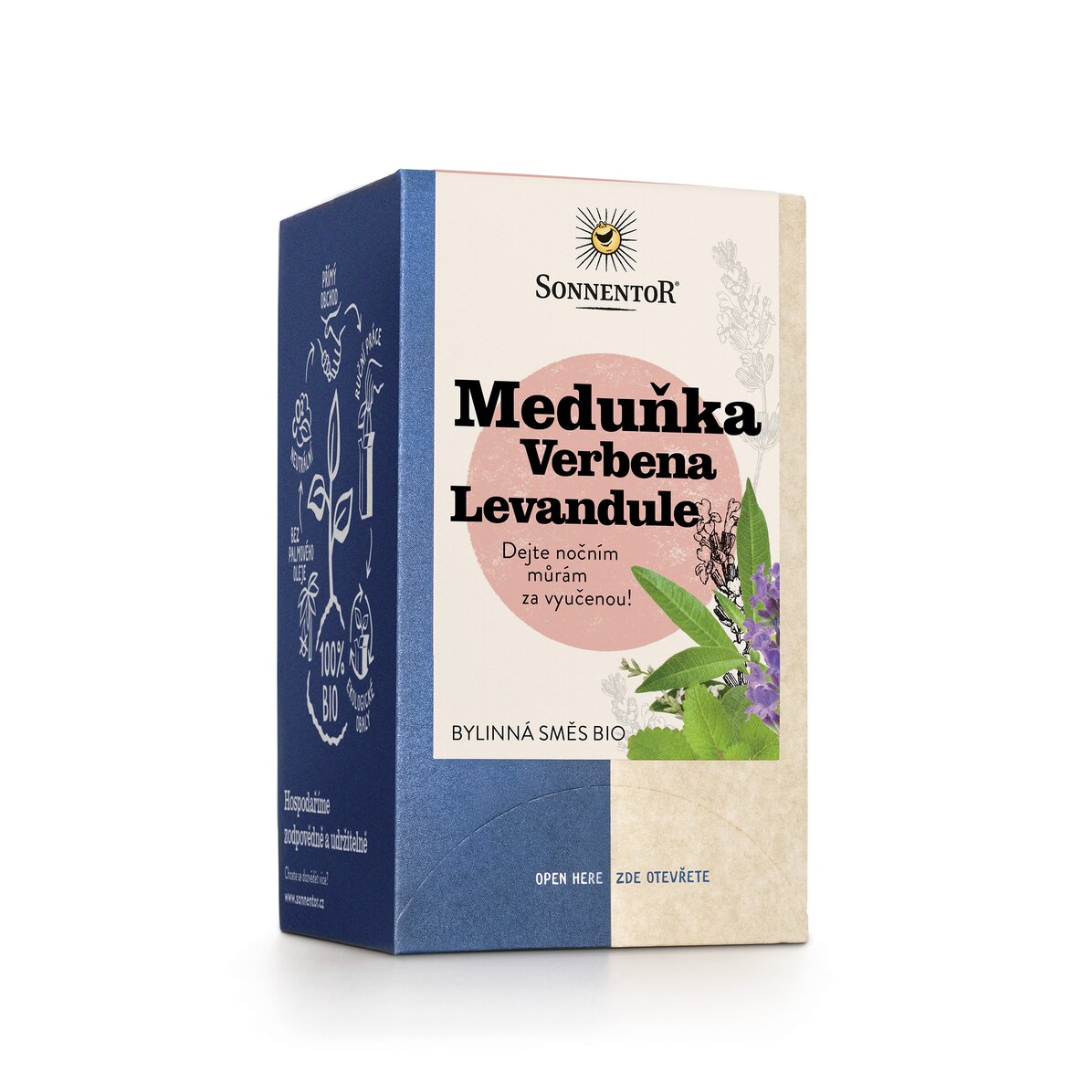 Sonnentor - Meduňka Verbena Levandule, porcovaný čaj, BIO, 18 ks