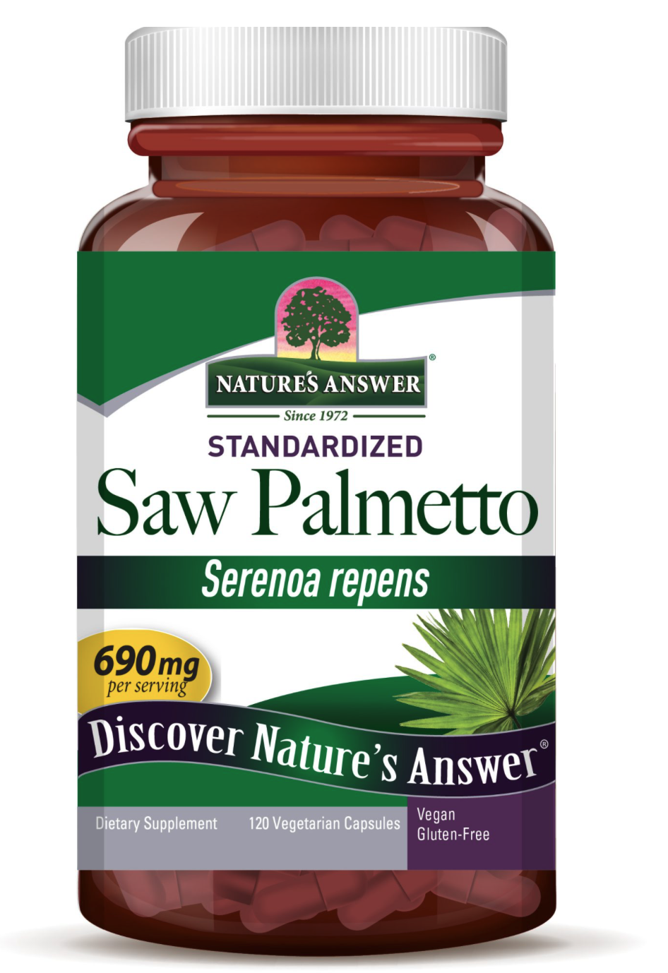 Nature's Answer Saw Palmetto, extrakt, 690 mg, 120 kapslí