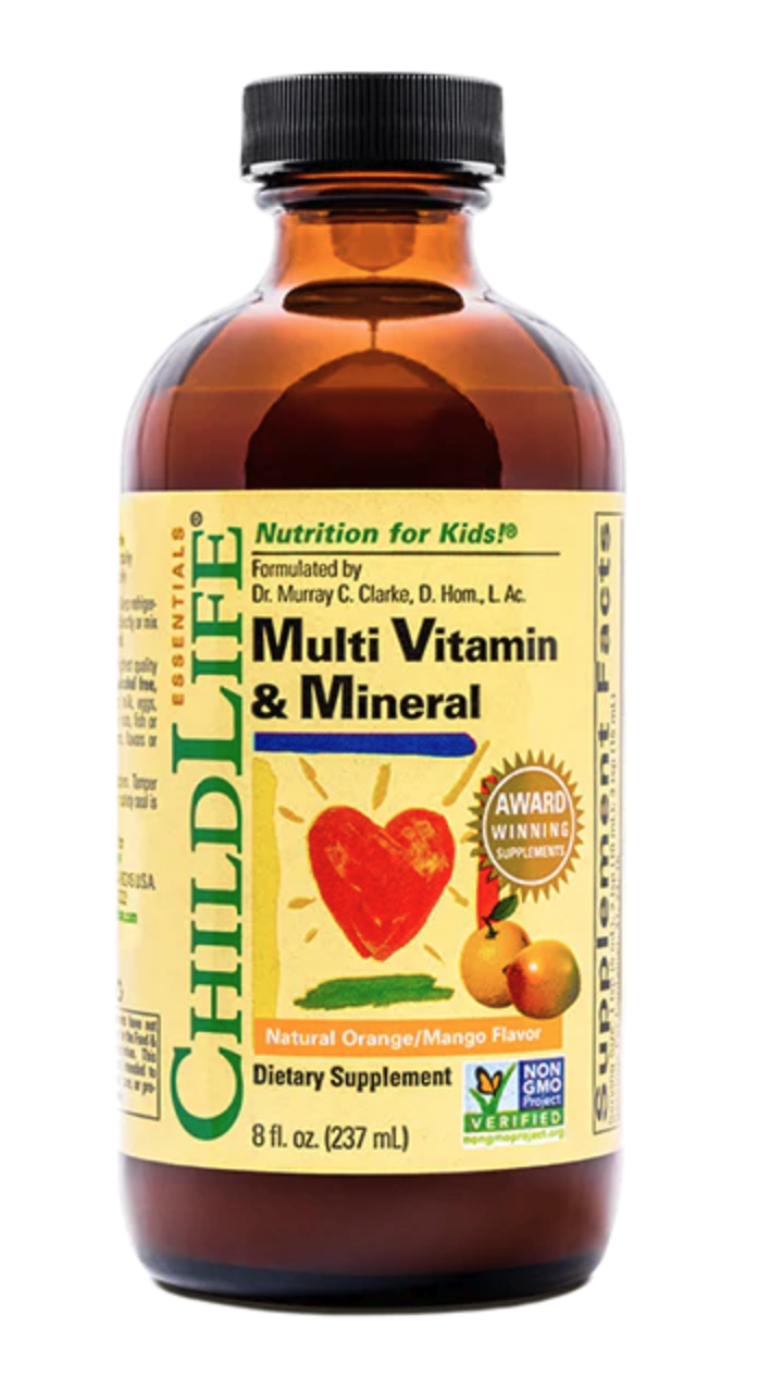ChildLife Essentials Multi Vitamin & Mineral, multivitamin s minerály, pomeranč a mango, 237 ml