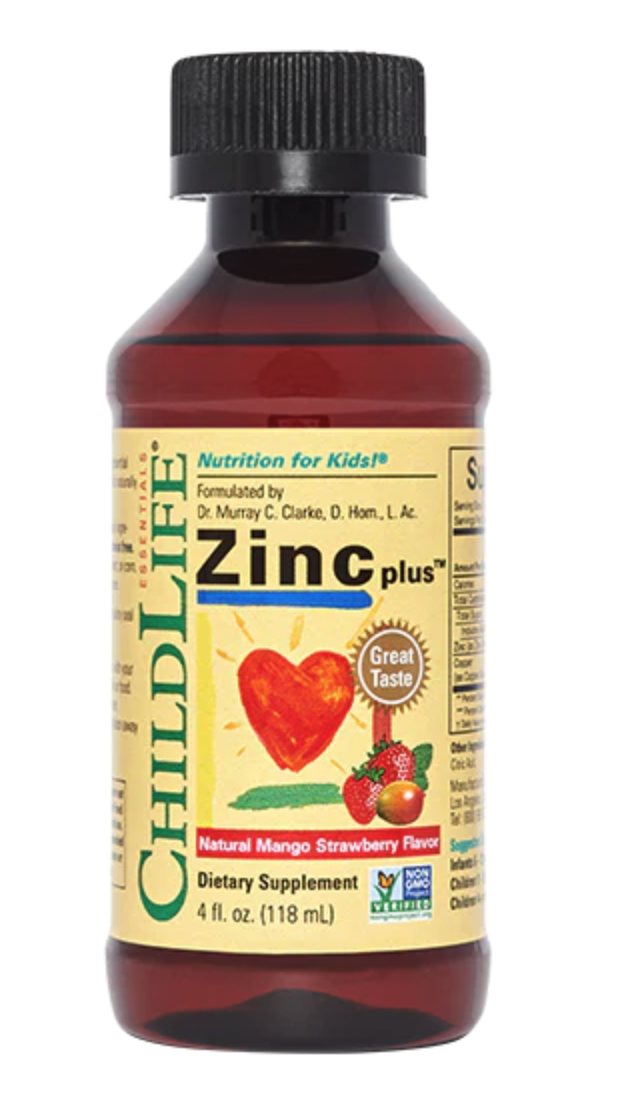 ChildLife Essentials Zinc Plus, zinek, mango a jahoda, 118 ml