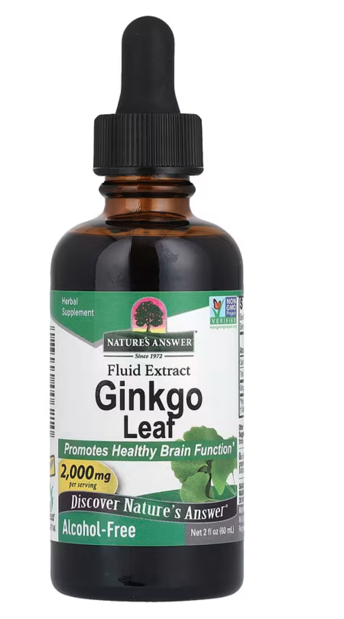 Nature's Answer Ginkgo Leaf Fluid Extract, ginkgo biloba, extrakt, 2000 mg, 60 ml