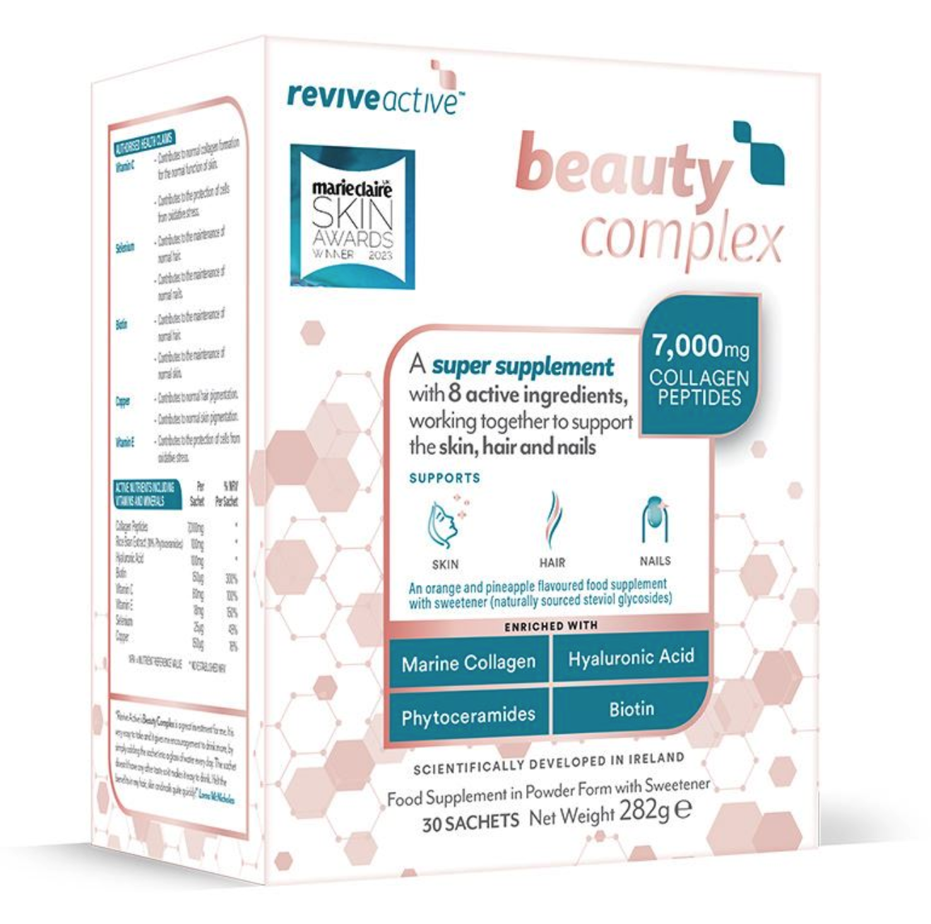 Revive Active Beauty Complex, podpora pro vlasy, kůži a nehty, pomeranč a ananas, 30 sáčků