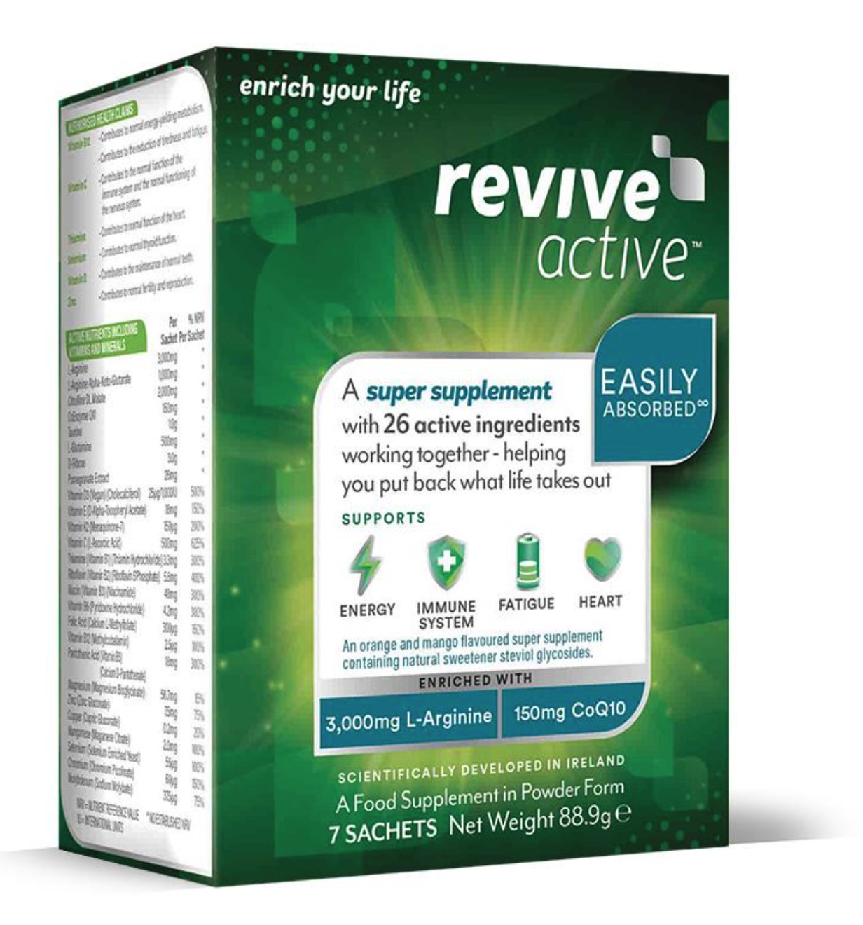 Revive Active Podpora imunity a energie, pomeranč a mango, 7 sáčků