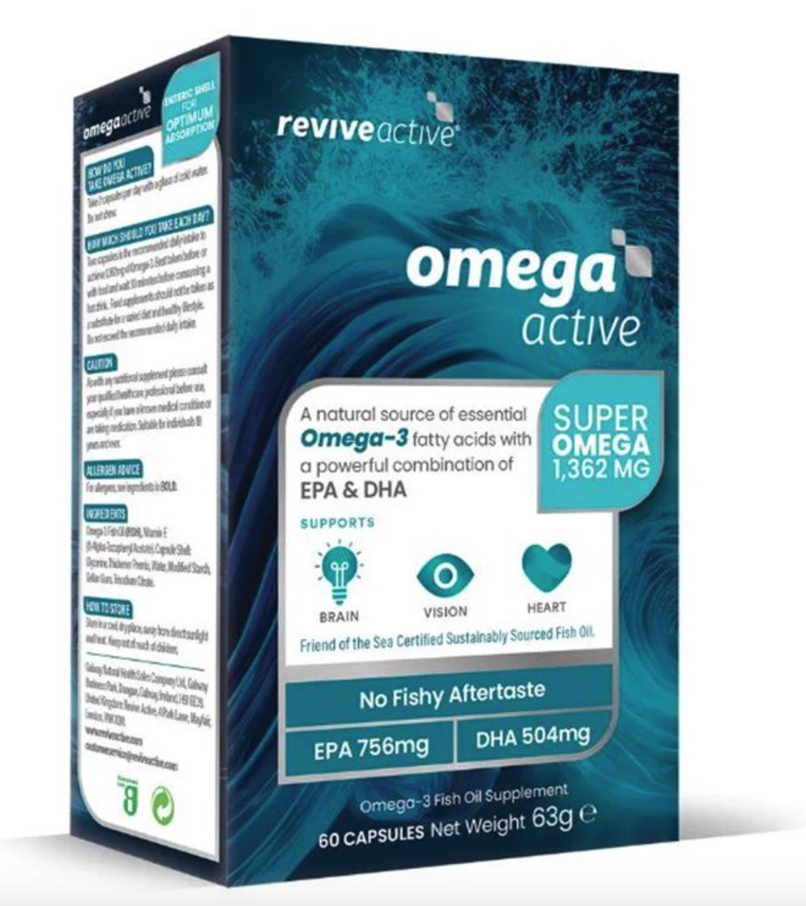 Revive Active Super Omega-3, rybí olej, 60 kapslí