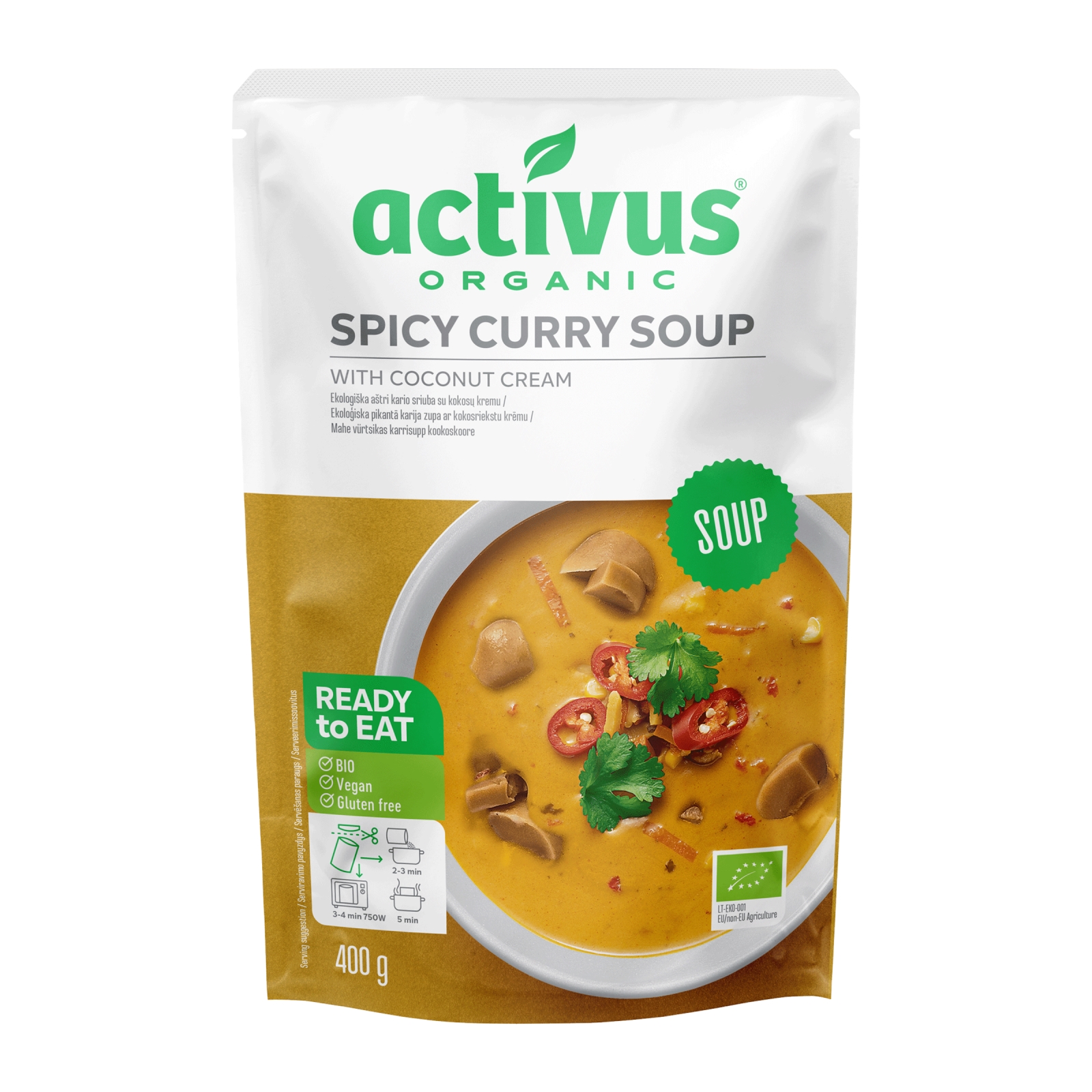 Activus Pikantní curry polévka, 400 g