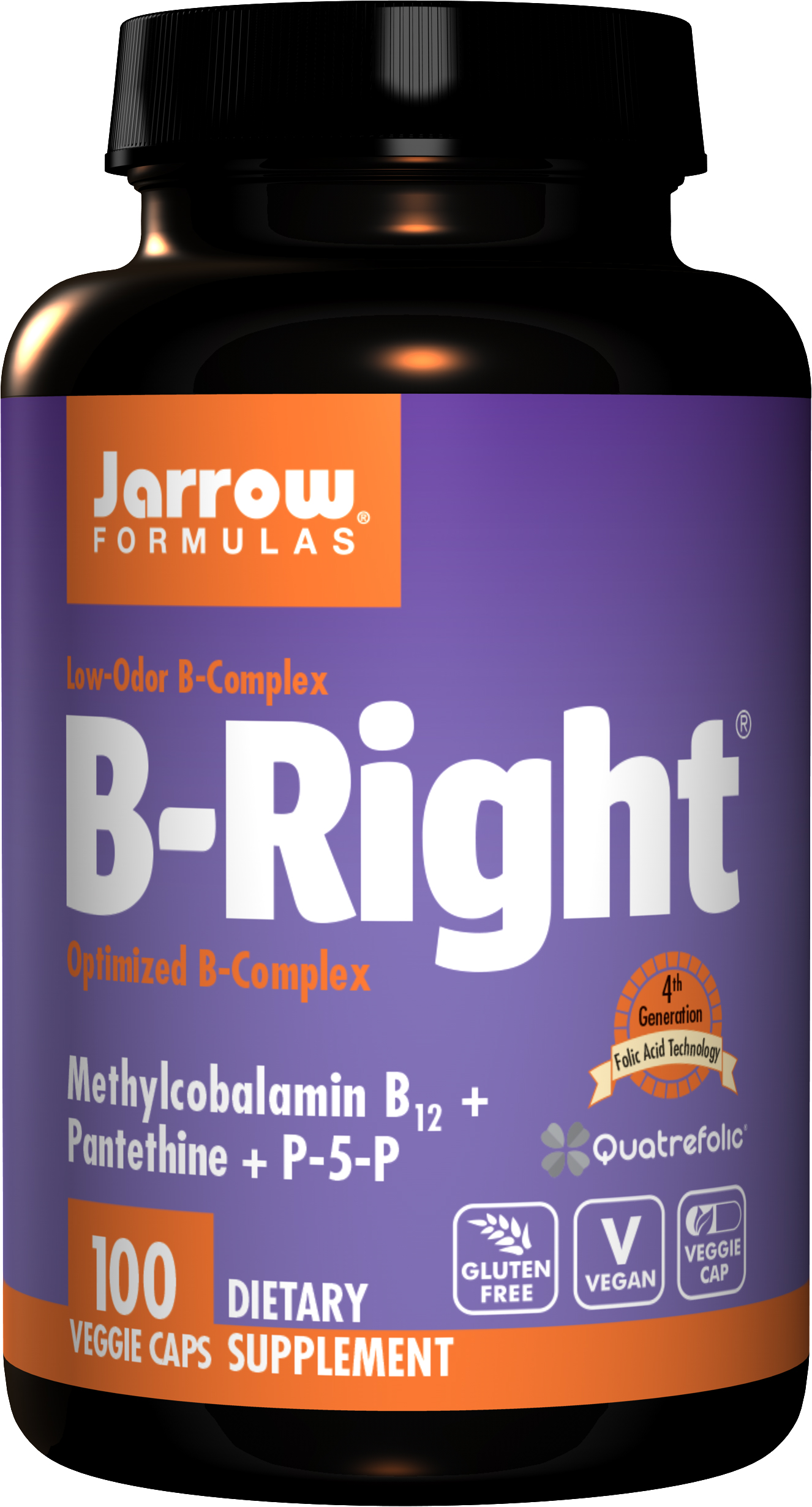 Jarrow Formulas Jarrow B-Right, Koenzym B komplex, 100 rostlinných kapslí Obrázek