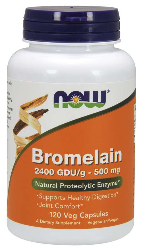 Now® Foods NOW Bromelain, 500 mg, 120 rostlinných kapslí Obrázek