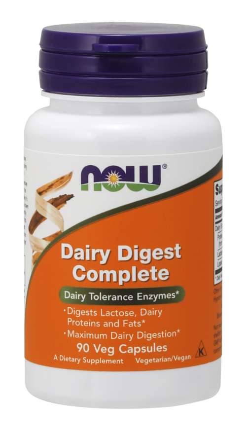 Now® Foods NOW Dairy Digest Complete, mléčné enzymy pro intoleranci na laktózu, 90 rostlinných kapslí Obrázek