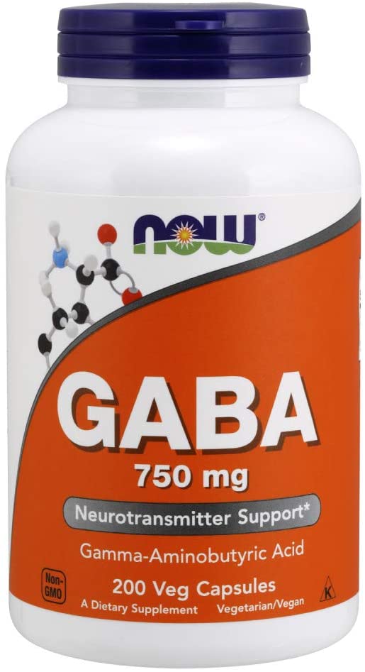 Now® Foods NOW GABA (kyselina gama-aminomáselná) 750 mg, 200 rostlinných kapslí Obrázek