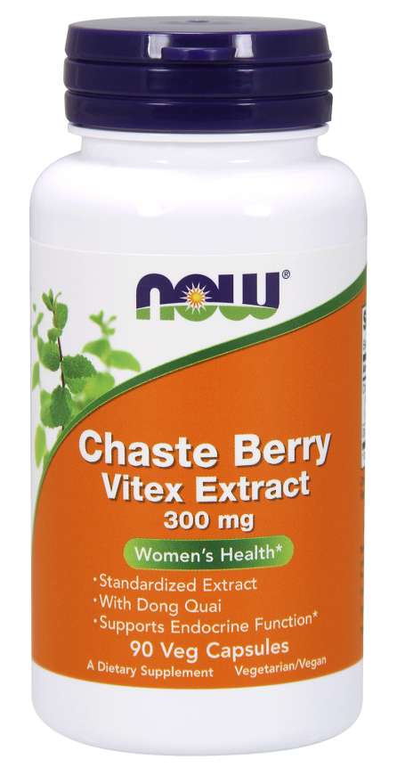 Now® Foods NOW Chaste Berry Vitex Extract (Drmek obecný), 300 mg, 90 rostlinných kapslí Obrázek