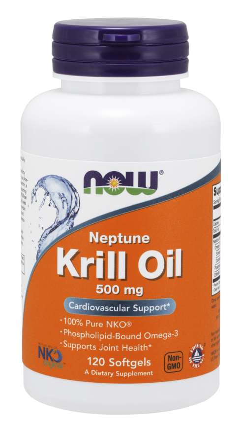 Now® Foods NOW Krill Oil Neptune (olej z krilu), 500 mg, 120 softgel kapslí Obrázek