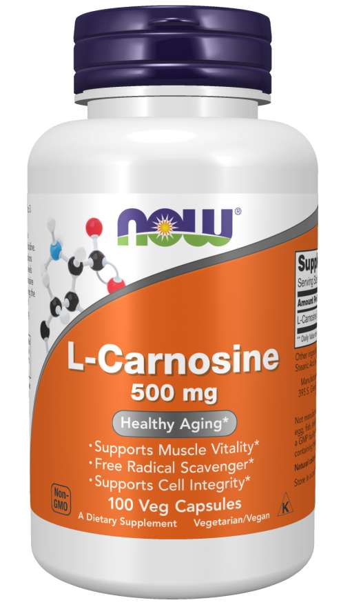 Now® Foods NOW L-Carnosine (L-Karnosin), 500 mg, 100 rostlinných kapslí Obrázek