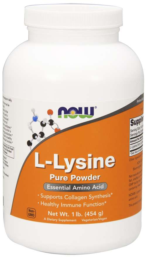 NOW® Foods Now L-Lysine (L-lysin), 1000 mg (prášok), 454g Obrázek