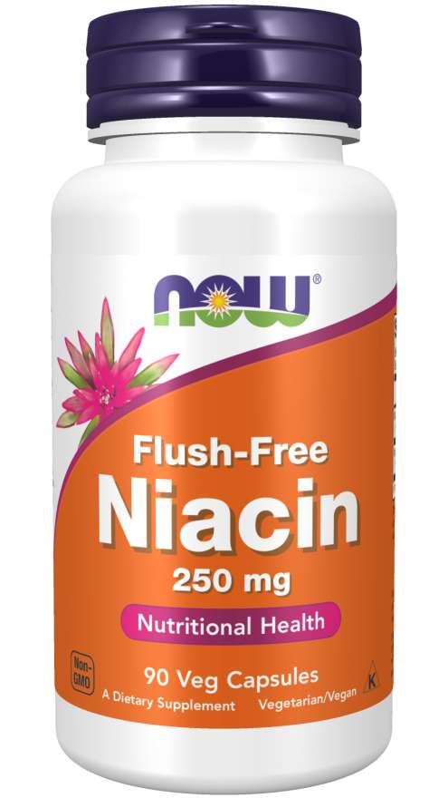 Now® Foods NOW Niacin, Bez vedlejšího účinku zčervenání, 250 mg, 90 rostlinných kapslí Obrázek