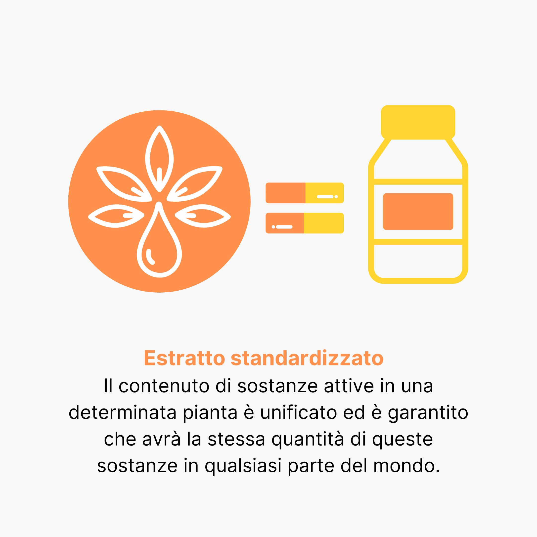 Standardizovaný extrakt = obsah účinných látek u dané rostliny je sjednocen a je zaručeno, že kdekoli na světě bude mít stejné množství těchto látek.