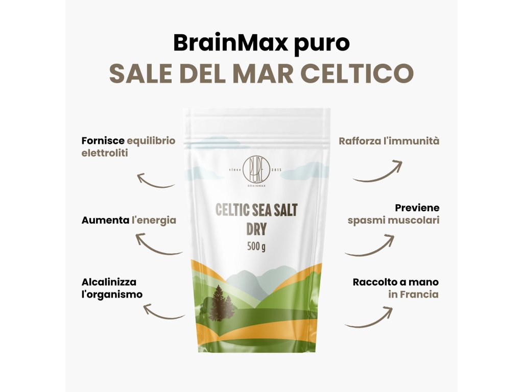 BrainMax Sale marino celtico puro, secco, 500 g Sale marino celtico 