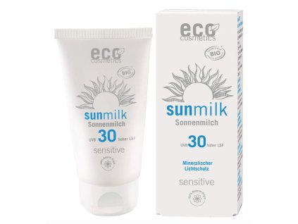 67140 eco cosmetics sun milk sensitive opalovaci mleko spf 30 bio 75 ml