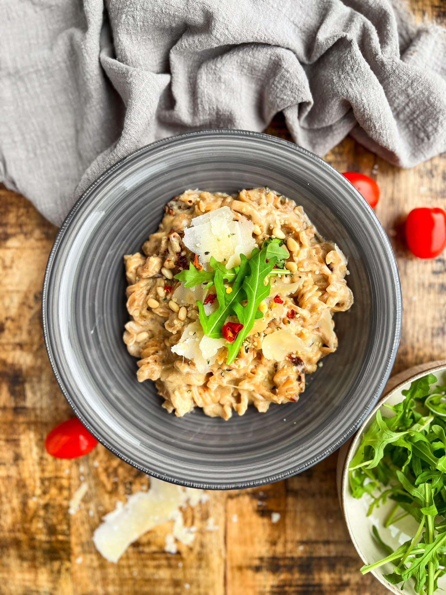 Makaron z soczewicy z serem