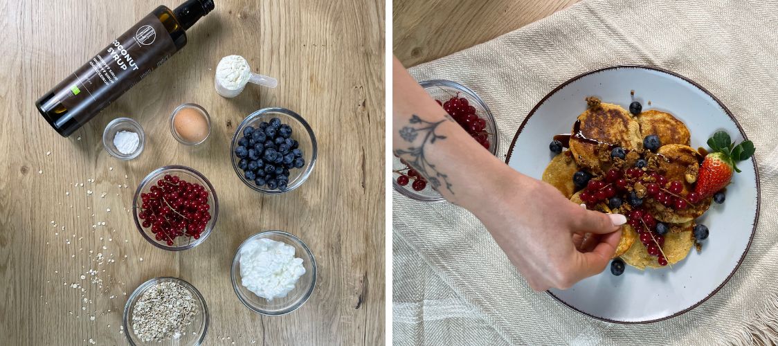 Naleśniki białkowe z serkiem wiejskim