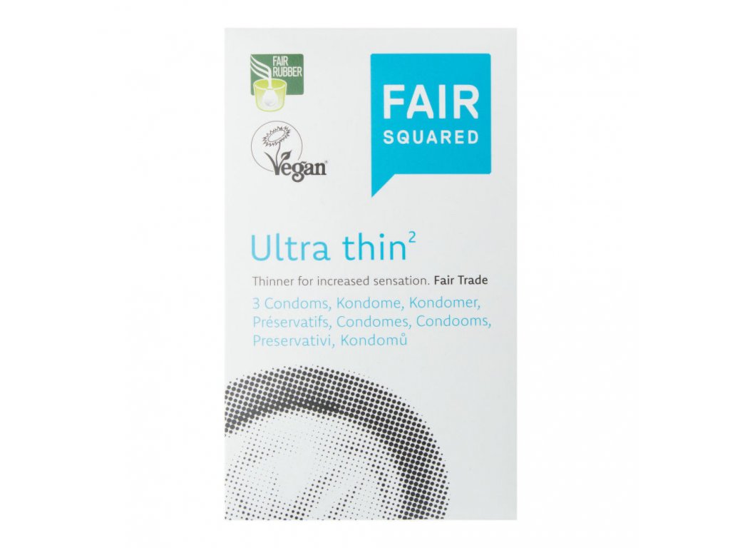 FAIR SQUARED - Wegańska naturalna prezerwatywa - UltraThin (Počet ks v balení 10ks)