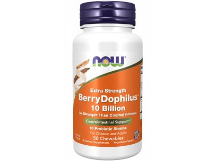 NOW BerryDophilus Extra Strength (probiotyki dla dzieci), 50 pastylek do żucia