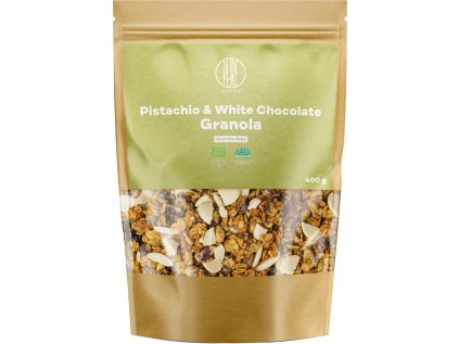 pistachio white choco granola