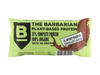 59336 the barbarian proteinova tycinka organic chocolate coated almond baobab 68 g