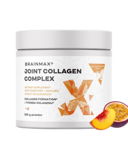 BrainMax Joint collagen komplex, brzoskwinia-marakuja, 225 g