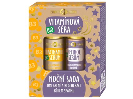 Purity Vision Bio Serum Witaminowe, Zestaw na Noc  Duet odmładzający na noc, *certyfikat CZ-BIO-001